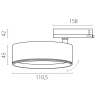 Светильник для трековой системы LIGHTSTAR ALTA PRO A5646QT60G Quattro LED 30W 3510LM 60G БЕЛЫЙ 4000K с адаптером (215646 + 594046 + 215604)